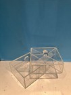 Vtg  Lot Of 2 Lucite acrylic Divided Vanity Boxes With Lids square  Storage  Mcm