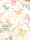 Vtg Pastel Animals Elephant Lamb Bunny Cat Mice Rocking Horse Baby Comforter