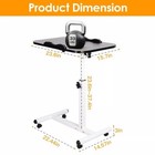 Rolling Laptop Table Portable Computer Desk Movable Table With Adjustable Height