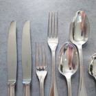Christofle Perles 10pcs Silverplated Flatware Knife Fork Spoon Excellent