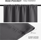 Black Out Curtains 54 Inch Long 2 Panels Set - Grey Window Treatments Set Home D