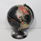 Vintage 1950s Replogle 10 Inch Starlight Black Ocean World Globe On Metal Base
