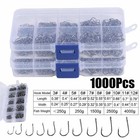 Carbon Steel Fishing Hooks 50-1600pcs  Circle Hooks Assortment For Fishing New