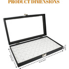 Novel Box Glass Top Display Case White 50 Gem Jar Insert Jewelry Storage Box