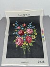 Royal Paris Needlepoint Rose Bouquet Canvas Retouche Main With Yarn Skeins Read