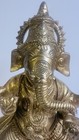 Rare Ganesha Elephant God Brass Gold Tone Decorative Spirituality Indian Used