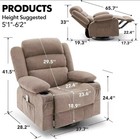 Oversized Swivel Recliner Chair With Heat Massage 360   Nursing Rocker For Adults