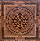 Oil Varnished Shri Yantra  Newari Paubha Masterpiece Thangka Painting