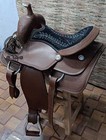 Premium Leather Western Trail Basket Tooled Horse Saddle Free Tack Set And Ship