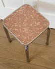 Vtg 1950s Victor Products Pink Cracked Ice Formica Chrome Utility Step Stool Mcm