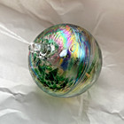 Glass Witch Ball Rainbow Colors Iridescent On Top 4 Inch Glass Orb Ornament