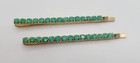 Kirks Folly 2 Teal Crystal Goldtone 3  Barrettes