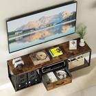 Floating Tv Shelf Stand Wall-mounted Entertainment Console Center Storage Black