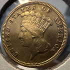 1854  3 Gold Coin Indian Princess Head  Philadelphia Mint  Business Strike