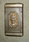 1920 s   Art Nouveau Metal Match Safe Vesta Decorated With Dog And Lady Figure