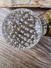 Vintage Bubble Glass Door Knob Set Brass Hardware Clear Round 2    Architectural