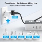220v To 110v Step Down Voltage Converter 2-outlet 4 Usb Travel Adapter Converter
