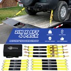 8 Pack Axle Straps Car Tie Down Straps Auto Hauler Ratchet Strap With Snap Hooks