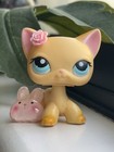     authentic Littlest Pet Shop Lps  339 Short Hair Orange Yellow Cat Brooke