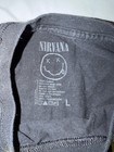 Nirvana Smiley Face Graphic Black T-shirt Size L Rock   Pop Music Tee