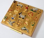 Vtg 30s 40s Foster Lucky Charm Rhinestone Jewelled Powder Makeup Compact Case