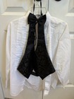 Nimble White Pleated Tuxedo Dress Shirt Size 10 Long Sleeve  Bow  Vest And Pant