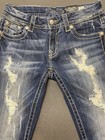 Miss Me Dark Blue Distressed Women   s Signature Bootcut Jeans Size 27 35 Nwt