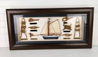Vintage Nautical Knots   Sailboat Shadow Box Display Framed Maritime Folk Art
