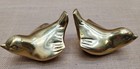 Vintage Pair Of Solid Brass Birds Approx 3 In Long Made On Korea