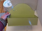 Decorative Enamelware Mail Holder   Planter Box  avacado 