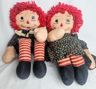 Antique Or Vintage Raggedy Ann   Andy Dolls About 23  See Damage