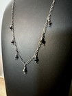 Aurora Borealis Crystal Necklace   Earring Set   Dainty Vintage 925 Sterling 