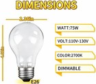 New 75 Watt Incandescent Light Bulbs  75w A19 Shatter Resistant Rough Service Li