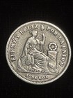 1866 Peru -  1 5 Sol 1866 Yb - Silver - Circulated Coin 