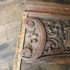 Antique Architectural Salvage Carved Wood Relief Panel Crescent Face
