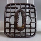 Tsuba Guard Lattice Sukashi Openwork Japan Samurai Sword Fitting Edo