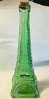 Vintage Bed Bath Beyond Large Paris Eiffel Tower Green Glass Bottle  10 1 2 