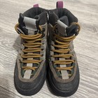 Zara Kids Brown Suede Hiking Boots Side Zip Reflective Size 32 Eu 1 Us