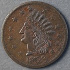 1863 Patriotic Civil War Token  59 385a  not One Cent  Ef R-2