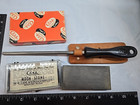Vintage Case Xx Bench  Moon Stone Oilstone Sharpening Stone   Stick  Rod W leath