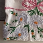 Vtg Embroidered Floral Pillowcases King Cottagecore Farmhouse Cotton Set Bows