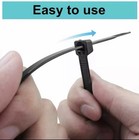 Zip Cable Ties Assorted Sizes 4    6    8    12     Heavy Duty Nylon Black Uv Resistant