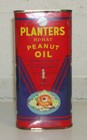 Planters Mr Peanut 1 Quart Hi-hat Peanut Oil  Tin Can Vintage
