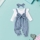  Newborn Baby Girl Clothes Long Sleeve Romper One Piece 0-3 Months Blue