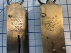 5 Vintage Hanging Spring Balance Scales Brass Peck s Lf c Excelsior Landers