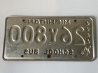 Rare 1976 Michigan School Bus License Plate 1982 Sticker All Original