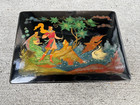 Palekh Russian Lacquer Box Vintage 1975 Handmade Papier-mache  17055 Shishkova N