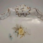 Antique Porcelain Dresser Tray Embossed Floral Gilded Vanity Plate Cottage Style