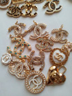 Lot Of24    Stamped  Button Zipper Designer Button  Chanel Charm 