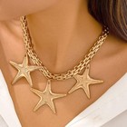 Chunky Gold Bubble Heart Choker Exaggerated Hip Hop Puffy Love Starfish Cha - 01